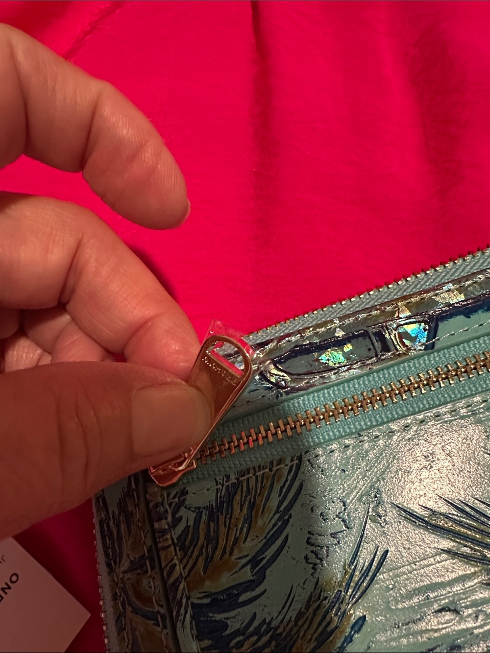 Brahmin Suri Zip-Around Wallet in Tropic Blue Copa cabana - Picture 5 of 6